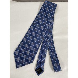 VTG NWT Joseph Feiss Blue Gray Check 100% Silk Men’s Wide Neck Tie (58 x 4)